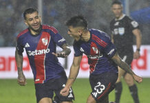 Almada lo festejó con el corazón